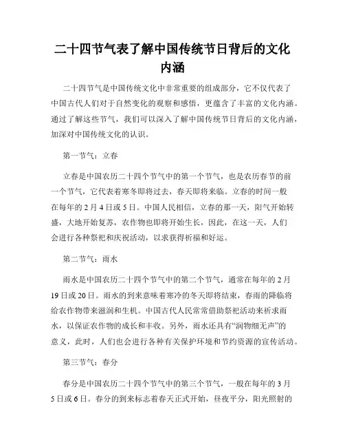 二十四节气表了解中国传统节日背后的文化内涵