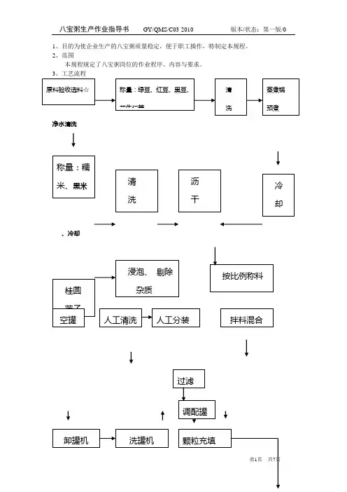 八宝粥生产作业指导书