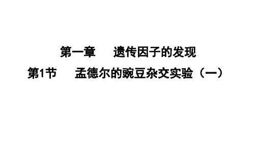 孟德尔豌豆杂交实验(一)