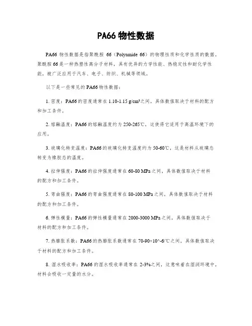 PA66物性数据
