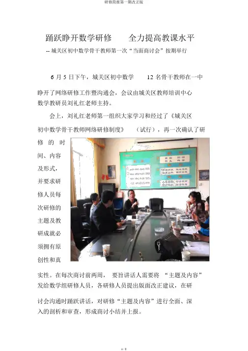 研修简报第一期修改版
