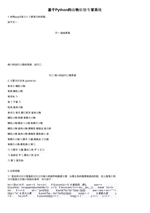 基于Python的动物识别专家系统