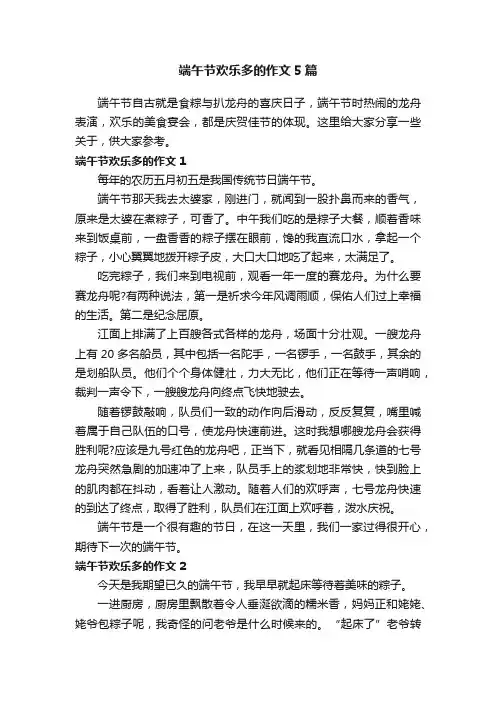 端午节欢乐多的作文5篇
