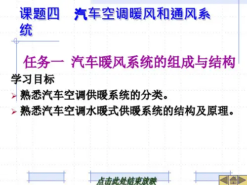 汽车空调结构与维修-汽车空调暖风和通风系统