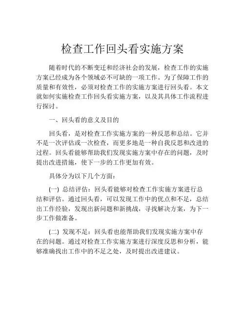 检查工作回头看实施方案