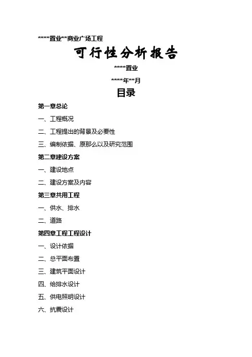 商业广场可行性报告