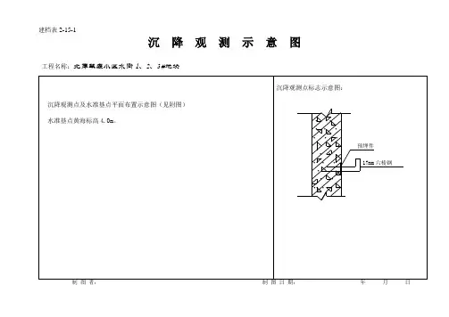 一份详细填写好的沉降观测记录表