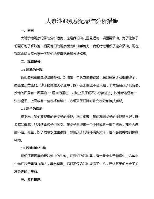 大班沙池观察记录与分析措施