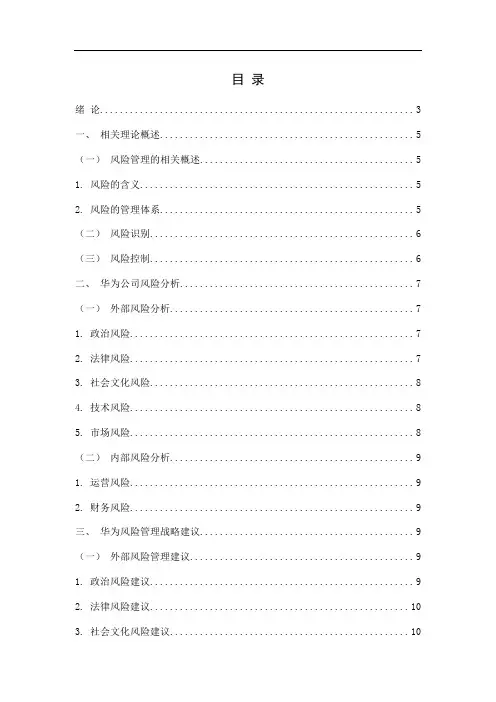 华为风险管理分析