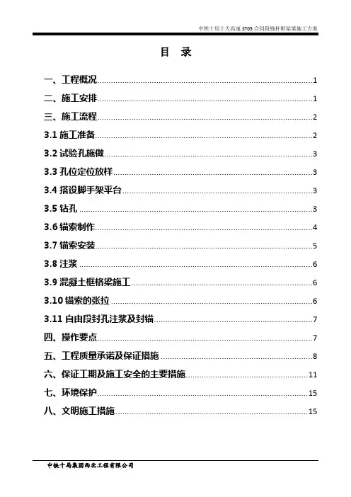 锚索框架梁施工方案