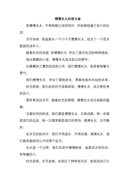 慢慢长大的我文案