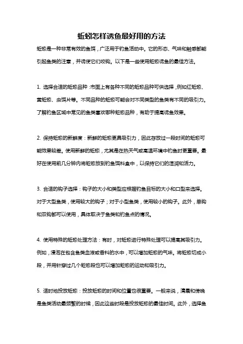 蚯蚓怎样诱鱼最好用的方法