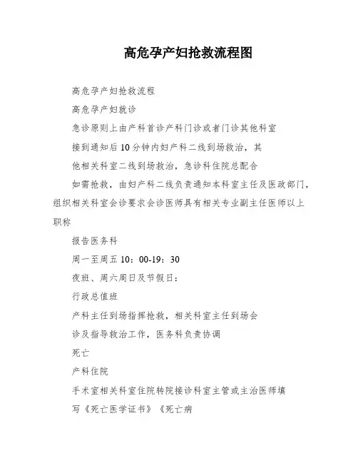 高危孕产妇抢救流程图