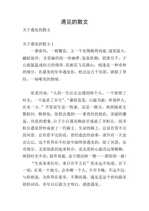 遇见的散文