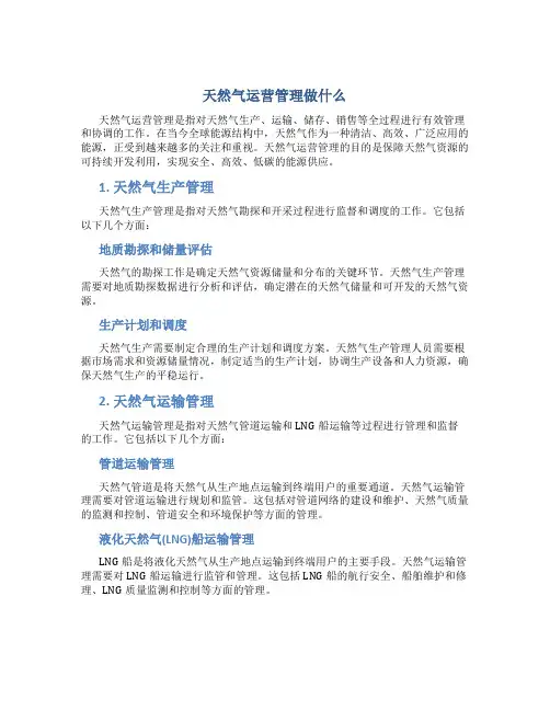 天然气运营管理做什么