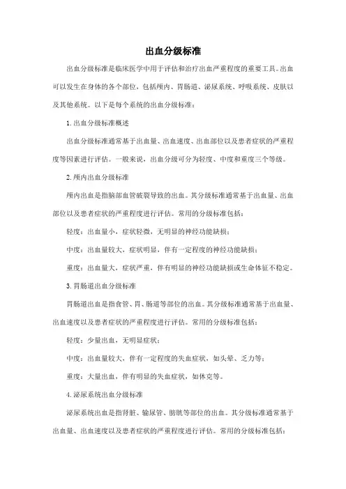 出血分级标准