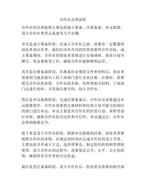 合作社办理流程
