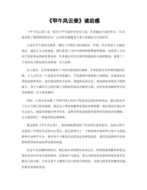 《甲午风云录》读后感