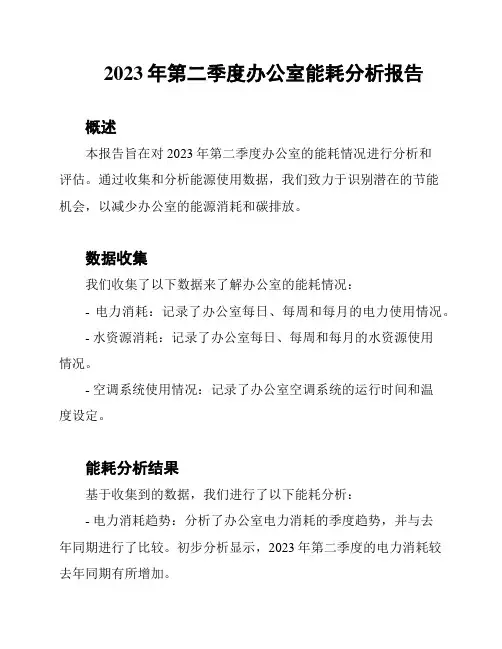 2023年第二季度办公室能耗分析报告