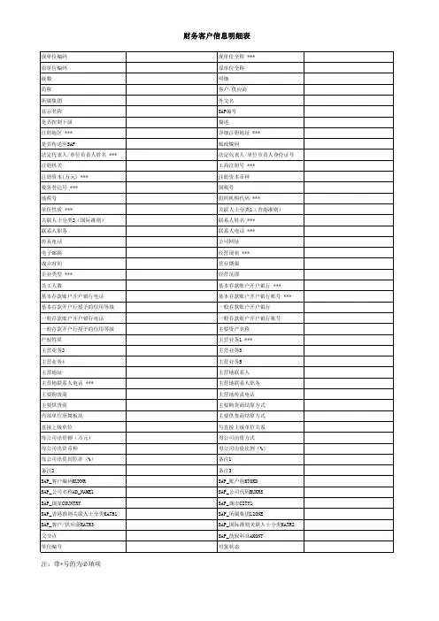 财务客户信息明细表