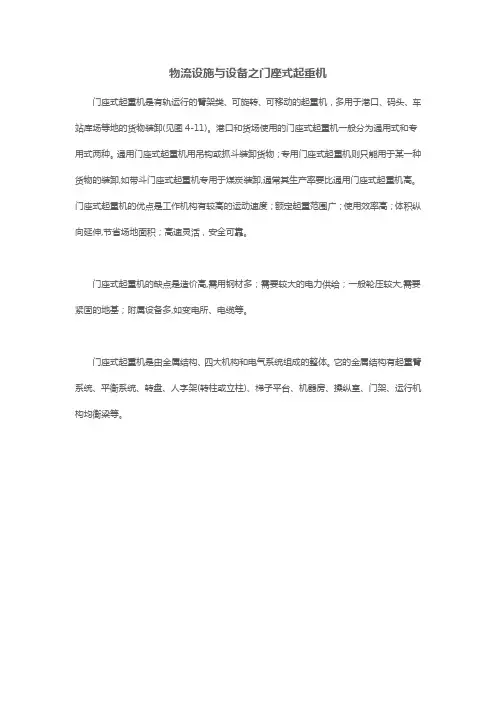 物流设施与设备之门座式起重机