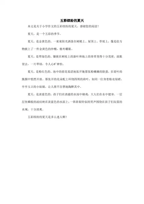 五彩缤纷的夏天_小学作文