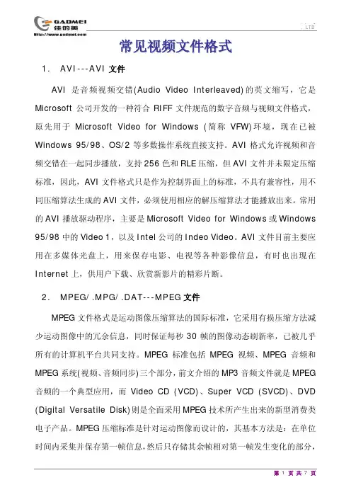 常见视频文件格式