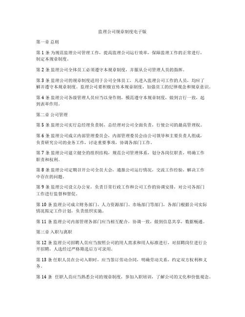 监理公司规章制度电子版