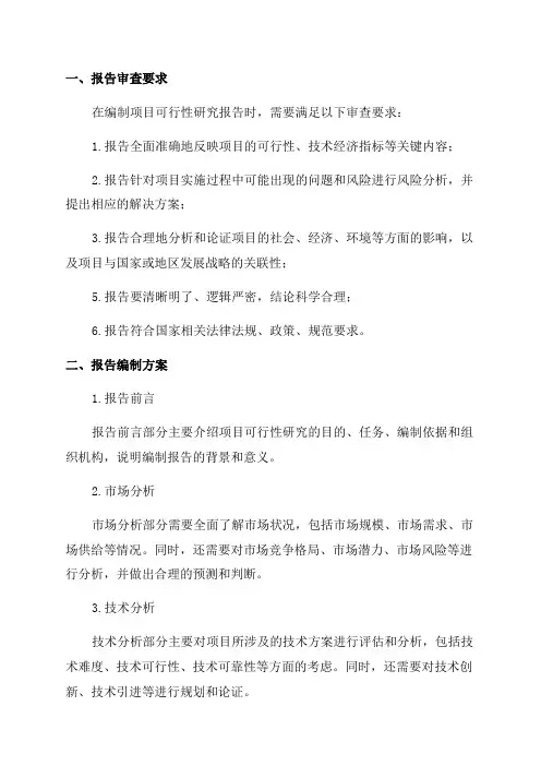 2024年度用于发改委立项项目可行性研究报告审查要求及编制方案