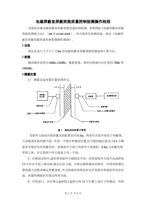 电磁屏蔽室屏蔽效能质量控制检测操作细则 (2)