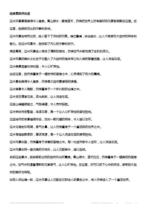 给美景的评论语
