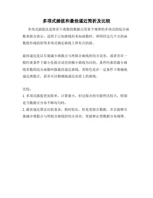 多项式插值和最佳逼近简析及比较