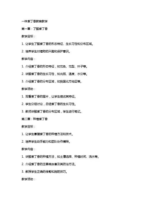 一株紫丁香教案教学