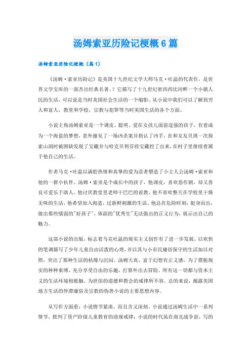 汤姆索亚历险记梗概6篇