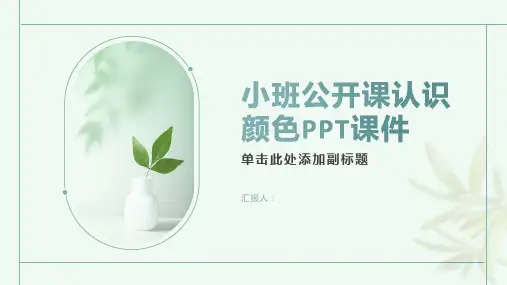 小班公开课认识颜色PPT课件