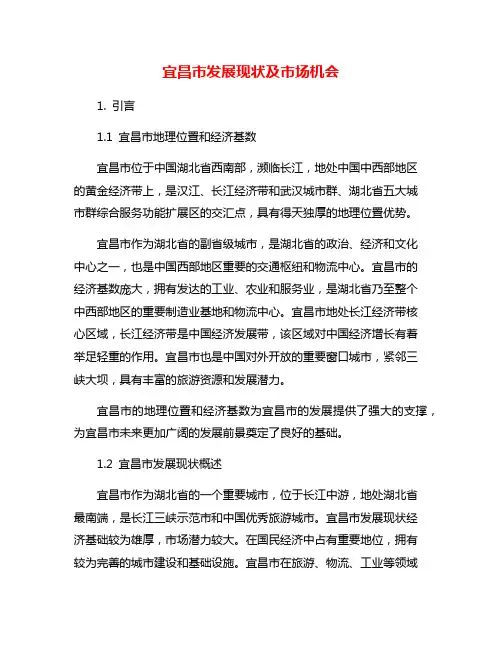 宜昌市发展现状及市场机会