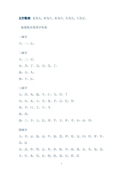 五行数理