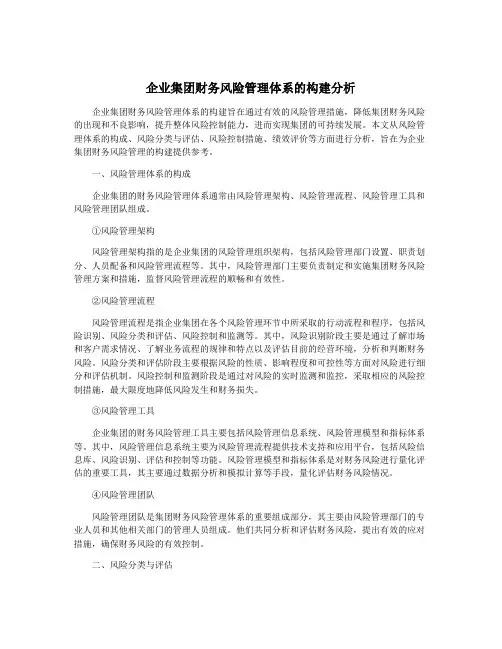 企业集团财务风险管理体系的构建分析