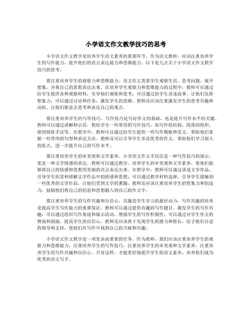 小学语文作文教学技巧的思考