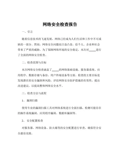 网络安全检查报告