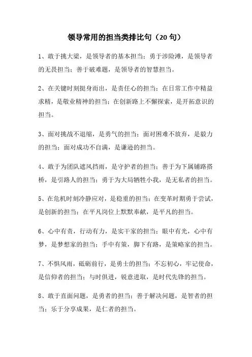 领导常用的担当类排比句