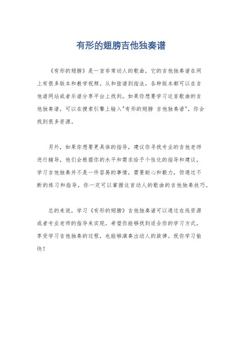 有形的翅膀吉他独奏谱