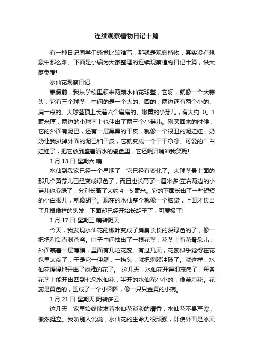 连续观察植物日记十篇