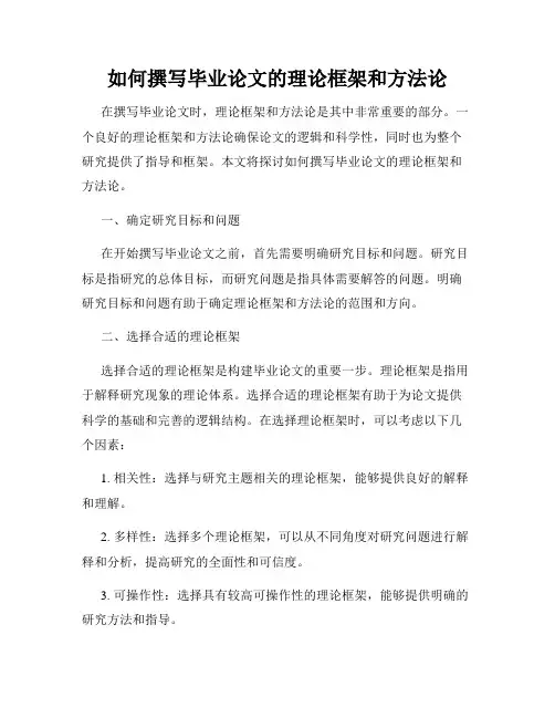 如何撰写毕业论文的理论框架和方法论