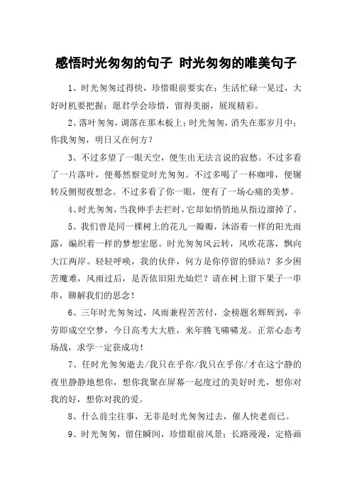 感悟时光匆匆的句子 时光匆匆的唯美句子