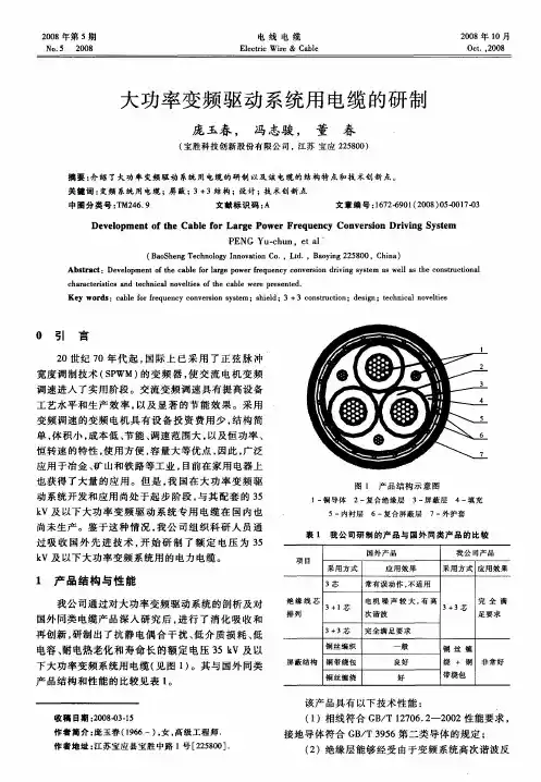 大功率变频驱动系统用电缆的研制