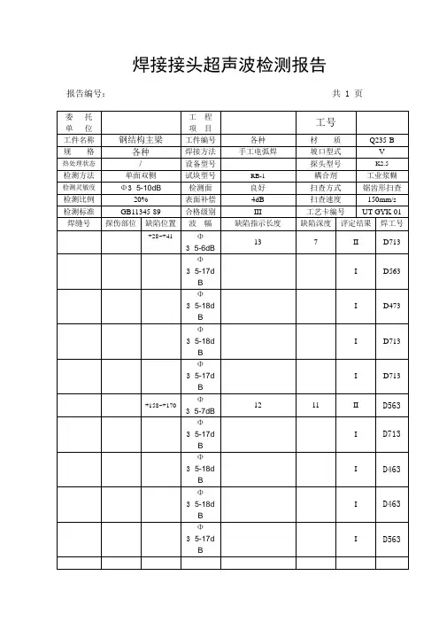 超声检测报告1样本