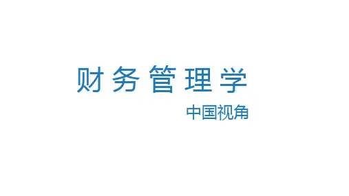 财务管理学：中国视角课件-财务规划
