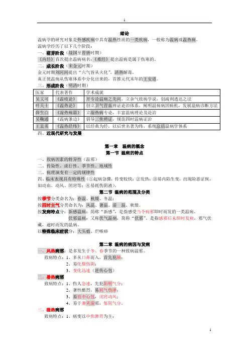 温病复习提纲