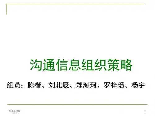 沟通信息组织策略教材(PPT42张)
